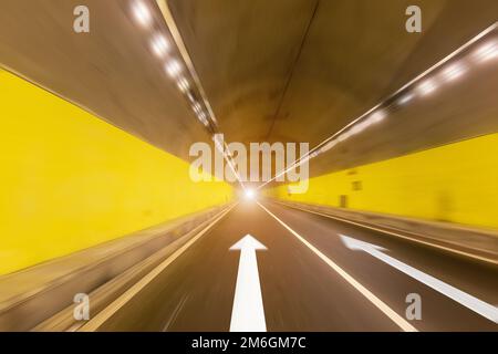 Inside tunnel motion blur Stock Photo