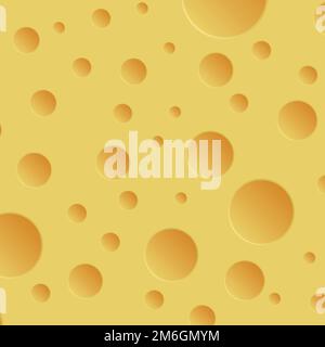 Yellow cheese with holes texture background - Vector illustration Stock Vector