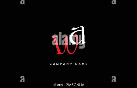 WA, AW Abstract Letters Logo Monogram Stock Vector
