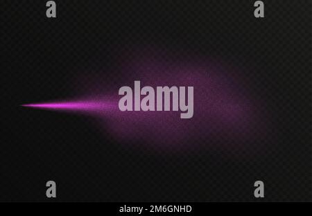 Pink spray mist with glitter particles, fashion shimmer freshener with haze Stock Vector