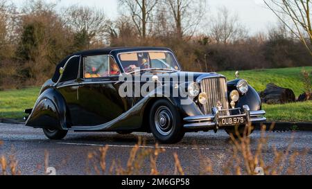 1951 black Jaguar Mark V three-position drophead coupé classic British car Stock Photo