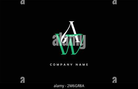 WA, AW Abstract Letters Logo Monogram Stock Vector