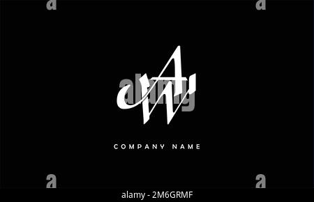 WA, AW Abstract Letters Logo Monogram Stock Vector