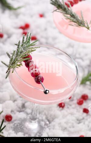 Christmas Cranberry Margarita Stock Photo