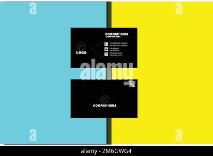 Black business card template Stock Vector