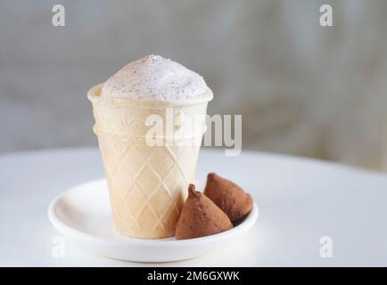 Creamy ice cream with chocolate chips Stock Photo
