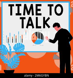 Text showing inspiration Time To Talk. Business overview to discuss with the person thoroughly or to convey information Stock Photo