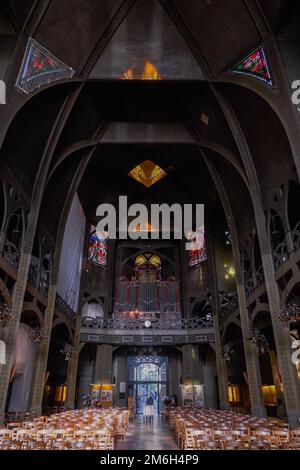 The Interior of the Saint-Jean de Montmartre Church in Paris, France Stock Photo