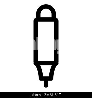 Marker icon line isolated on white background. Black flat thin icon on modern outline style. Linear symbol and editable stroke. Simple and pixel perfe Stock Vector