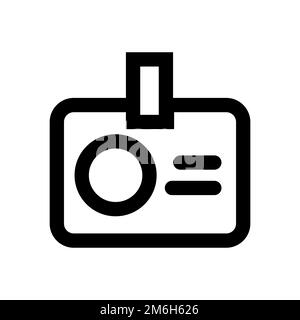 ID card icon line isolated on white background. Black flat thin icon on modern outline style. Linear symbol and editable stroke. Simple and pixel perf Stock Vector