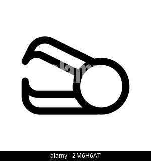Staple remover icon line isolated on white background. Black flat thin icon on modern outline style. Linear symbol and editable stroke. Simple and pix Stock Vector