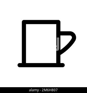 Cup icon line isolated on white background. Black flat thin icon on modern outline style. Linear symbol and editable stroke. Simple and pixel perfect Stock Vector