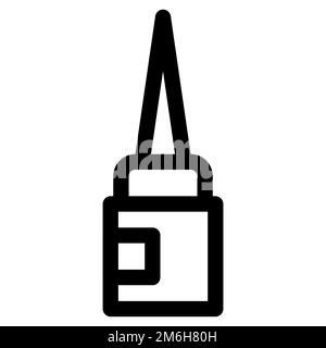 Glue icon line isolated on white background. Black flat thin icon on modern outline style. Linear symbol and editable stroke. Simple and pixel perfect Stock Vector