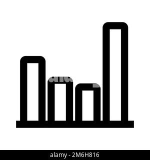Graph icon line isolated on white background. Black flat thin icon on modern outline style. Linear symbol and editable stroke. Simple and pixel perfec Stock Vector