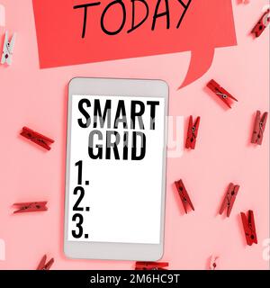 Conceptual display Smart Grid. Business overview includes of operational and energy measures including meters Stock Photo