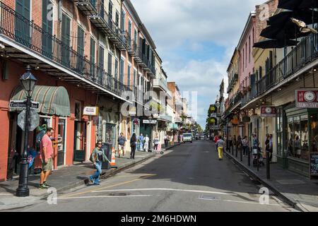 French colonial houses, french quarter, New Orleans, Louisiana, USA Stock Photo