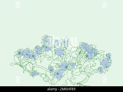Blank Frame Decorated With Abstract Modernized Forms Flowers And Foliage. Empty Modern Border Surrounded By Multicolored Line Sy Stock Photo