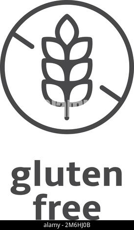 Gluten free icon. Healthy product linear label Stock Vector