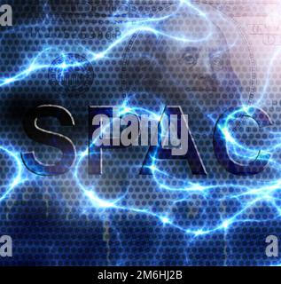 SPAC - Special Purpose Acquisition Company -- text on stock market and money background Stock Photo