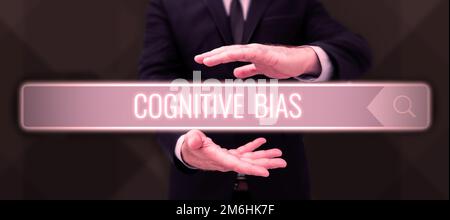 Conceptual caption Cognitive Bias. Business idea Psychological treatment for mental disorders Stock Photo