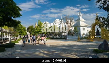 Chiang Rai, Thailand. November 14, 2022. Wat Rong Khun or White Temple. It is the most important travel destination in Chiang Rai province. Stock Photo