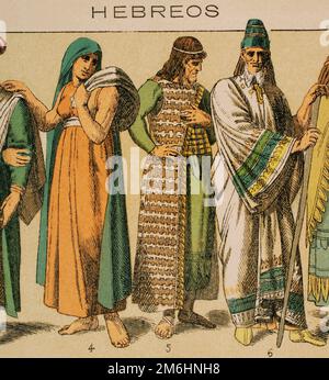 Hebrews. From left to right, 4: local women's wear, 5: type of mantle ...