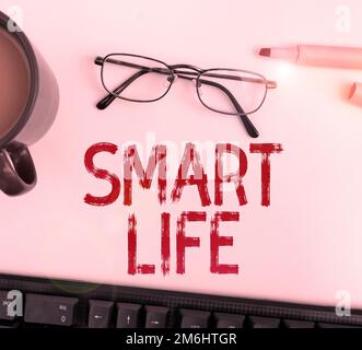 Conceptual caption Smart Life. Business overview approach conceptualized from a frame of prevention and lifestyles Stock Photo