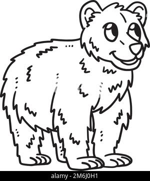 Baby Bear Isolated Coloring Page for Kids Stock Vector