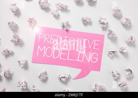 Sign displaying Predictive Modeling. Business idea maintenance strategy driven by predictive analytics Stock Photo