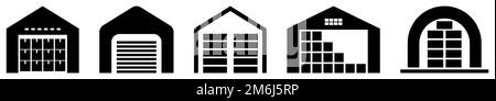 Set of warehouse icons. Vector illustration isolated on white background Stock Vector