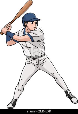 Baseball Sports Cartoon Colored Clipart Stock Vector