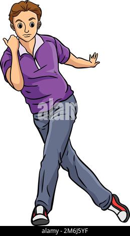 Bowling Sports Cartoon Colored Clipart  Stock Vector