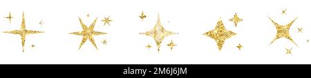 Star sparkles icons. Vector Illustration isolated on white background Stock Vector