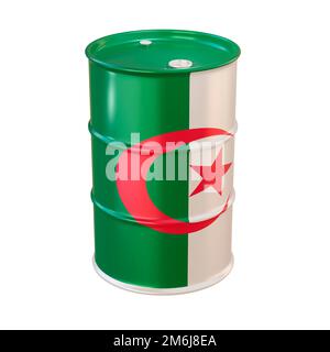 Oil barrel in flag Stock Photo