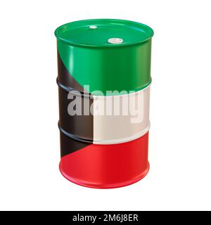 Oil barrel in flag Stock Photo