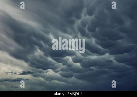 Mammatus clouds sky background Stock Photo