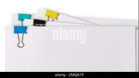 Multicolored paper clips Stock Photo