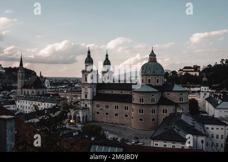 A beautiful view of St. Peter's Monastery, cemetery, and catacombs (Abbazia di San Pietro Apostolo di Salisburgo). Stock Photo