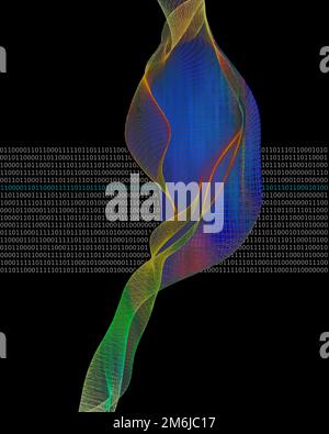Instruction with Binary code digital technology background. Abstract ...