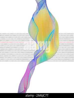 Instruction with Binary code digital technology background. Abstract ...