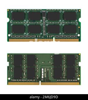RAM SO-DIMM, laptop spare part, on white background Stock Photo
