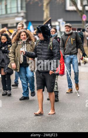 Demo of the group NRW Erwacht, a mixture of anti-vaccinationists, contrarians, right-wing radicals, conspiracy theorists, nationalists, Essen, NRW, Ge Stock Photo