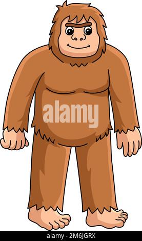 Bigfoot Animal Cartoon Colored Clipart  Stock Vector