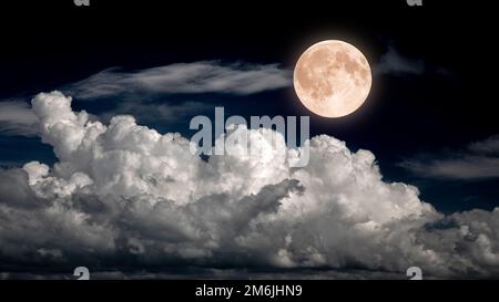 Full moon on night sky Stock Photo