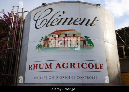 Rhe rum vat at distillery, Clement,one of the premium rum producer located at the island, Martinique, Caribbean Sea Stock Photo