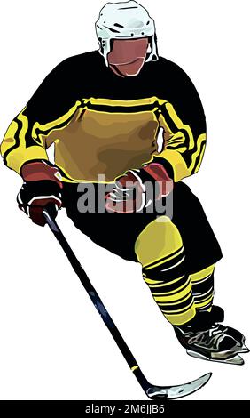 Color vector image of the goalkeeper of the hockey team Stock Photo - Alamy
