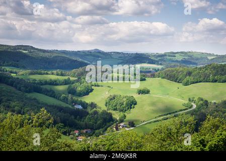 Beautiful Rolling Landscape On A Summers Day Stock Photo