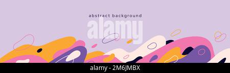 Modern backgrounds with abstract line and dynamic shapes. Compositions of colored spots. Dynamic blob wave abstract. Flat vector illustration Stock Vector