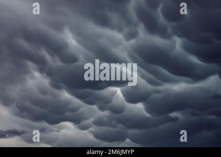 Mammatus clouds sky background Stock Photo