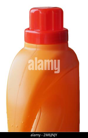 Disposable plastic detergent bottle isolated over white Stock Photo